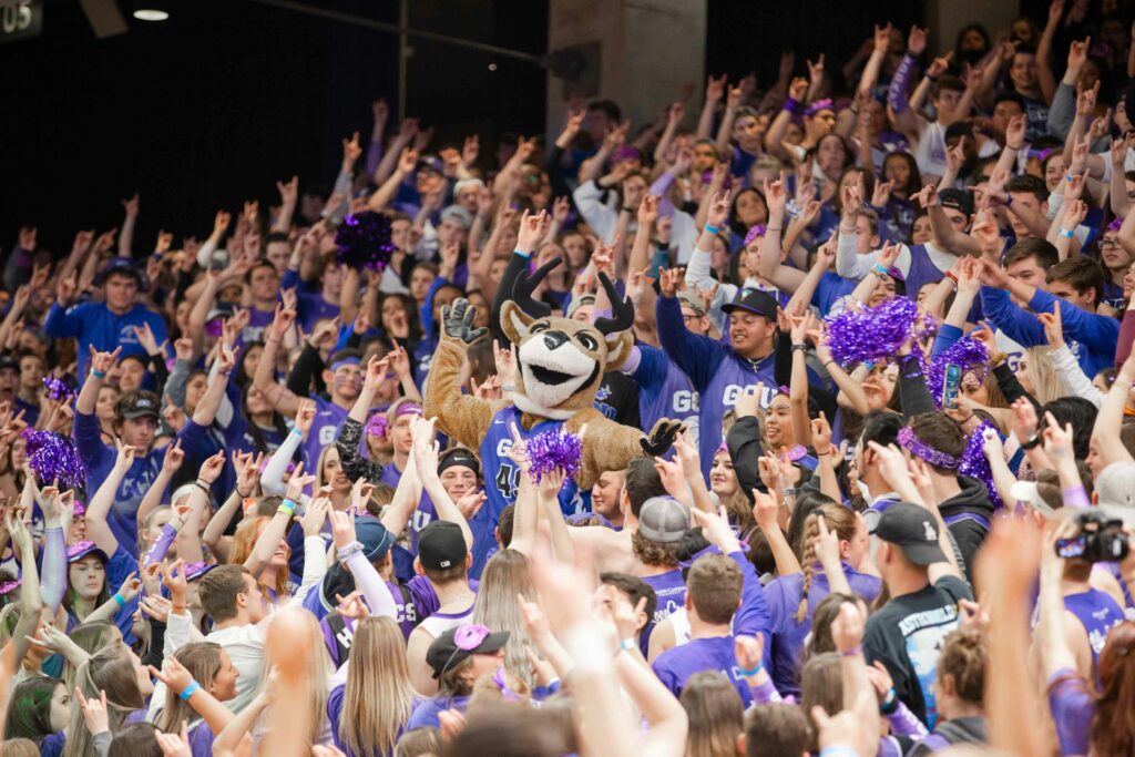 GCU Havoc Section with GCU Mascot Thunder